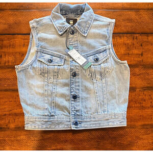 G-Star RAW Women’s Slim Kir Denim Vest Sun Faded Air Force Blue Small MSRP $180